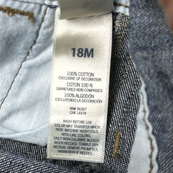 18m Osh Kosh Jean denim overalls and hoodie with Joe onsie blue and orange - Picture 15 of 16